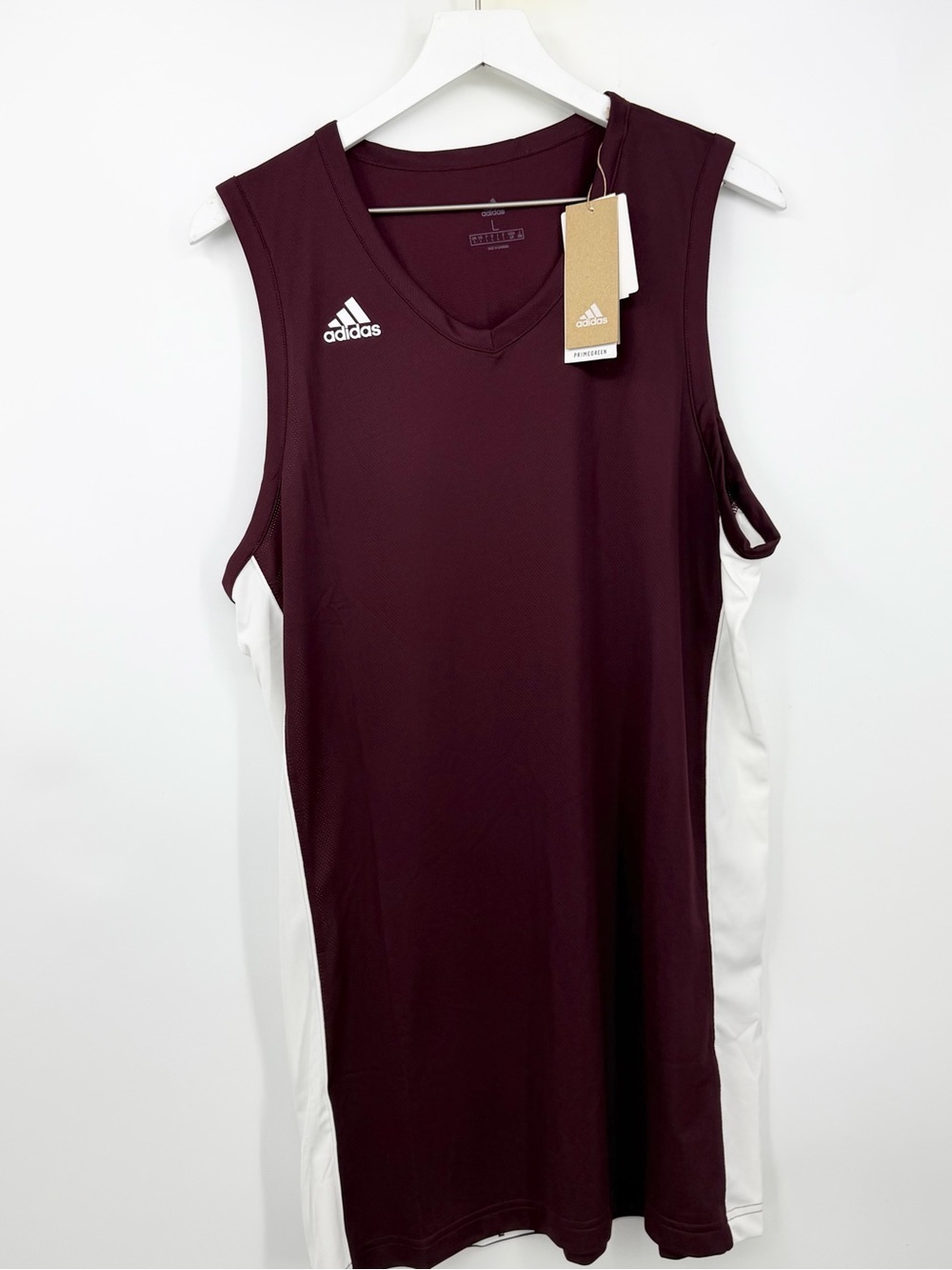 Adidas Primegreen Sleeveless Pullover Jersey Logo Burgundy Men’s Size Large NWT
